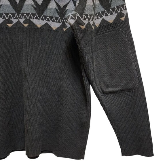Pendleton Sweater Mens Sz L Gray Cotton Knit 1/4 Zip Lg Slv Elbow Pad Preppy - Picture 6 of 9